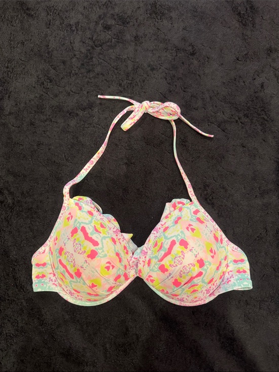 Victoria's Secret Other - Victoria's Secret Pastel Multi Scalloped Push-Up Bikini Top